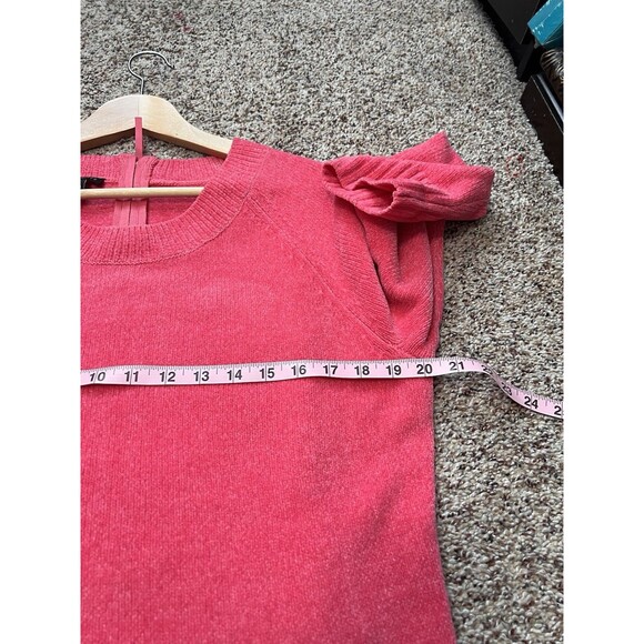 TALBOTS chenille crew neck Cozy sweater in bright pink size Large Casual - Picture 4 of 6